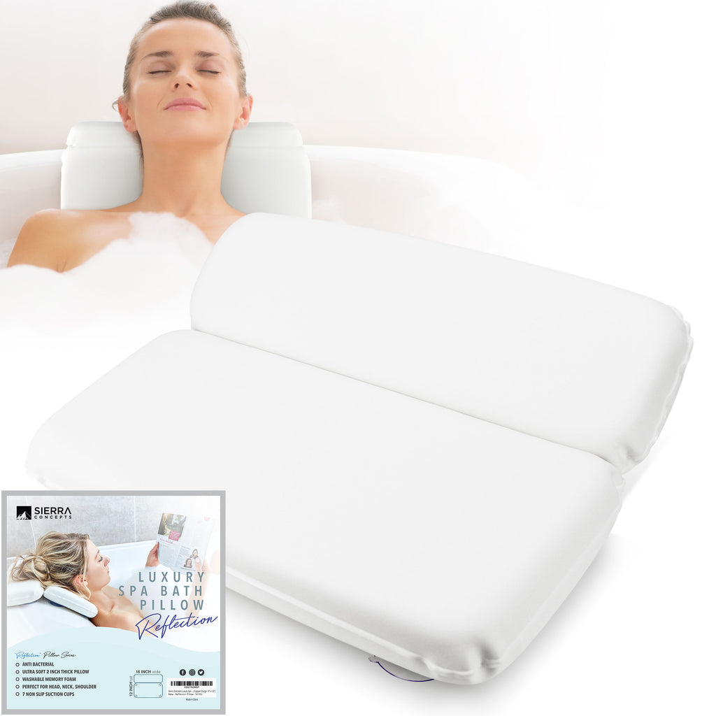 Sierra Concepts Bath Pillow for Bathtub, Spa, Headrest, Back, Neck